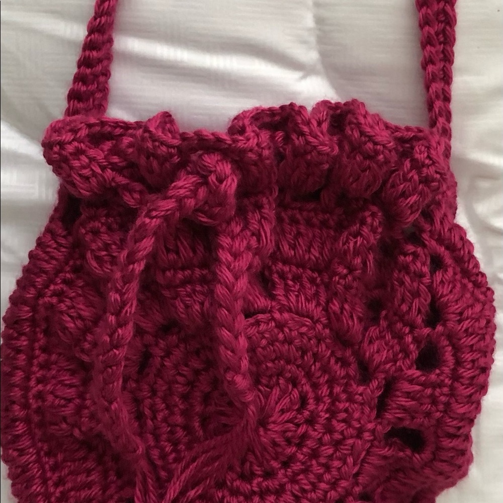 Fuchsia handmade crochet bag for girls